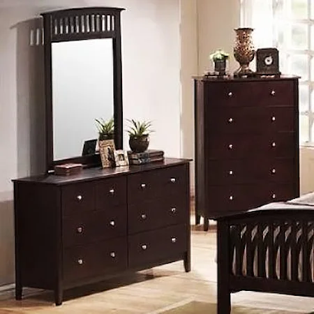 9 Drawer Dresser and Mirror Set